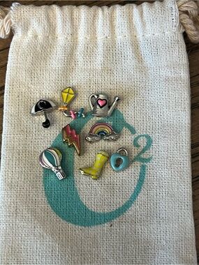 Origami Owl Multicolor Enamel Floating Charms - Silver Accents